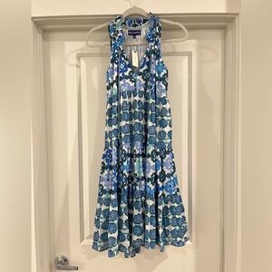 Ro’s Garden (Anthropologie) Blue & Green Patterned Dress- XS